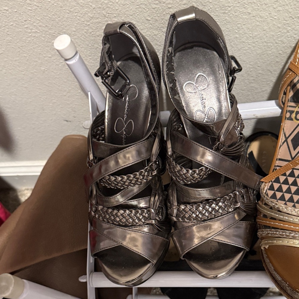 Jessica Simpson Metallic Heels